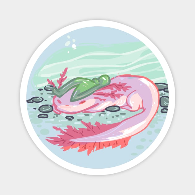 River Puppy Axolotl Magnet by sky665